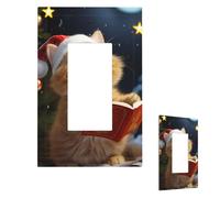 Light Switch Cover Cute Cat Sing Christmas Carols Wall Plate 1 Gang Switch Plate Covers Decorative Outlet Cover Electrical Receptacle Faceplate for Bathroom Kitchen Decor Wall Plates 5" x 3"