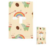 Light Switch Cover Cute Unicorn Llama Wall Plate 1 Gang Switch Plate Covers Decorative Outlet Cover Electrical Receptacle Faceplate for Bathroom Kitchen Decor Wall Plates 5" x 3"