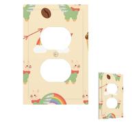 Light Switch Cover Cute Unicorn Llama Wall Plate 1 Gang Switch Plate Covers Decorative Outlet Cover Electrical Receptacle Faceplate for Bathroom Kitchen Decor Wall Plates 5" x 3"