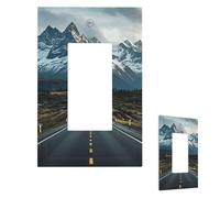 Light Switch Cover Dark road to mountains Wall Plate 1 Gang Switch Plate Covers Decorative Outlet Cover Electrical Receptacle Faceplate for Bathroom Kitchen Decor Wall Plates 5" x 3"