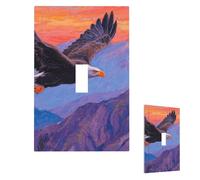 Light Switch Cover Eagle Mountain Pattern Wall Plate 1 Gang Switch Plate Covers Decorative Outlet Cover Electrical Receptacle Faceplate for Bathroom Kitchen Decor Wall Plates 5" x 3"