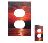 Light Switch Cover Fiery red sunset Wall Plate 1 Gang Switch Plate Covers Decorative Outlet Cover Electrical Receptacle Faceplate for Bathroom Kitchen Decor Wall Plates 5" x 3"