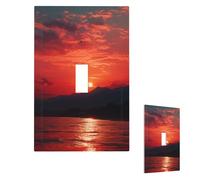 Light Switch Cover Fiery red sunset Wall Plate 1 Gang Switch Plate Covers Decorative Outlet Cover Electrical Receptacle Faceplate for Bathroom Kitchen Decor Wall Plates 5" x 3"