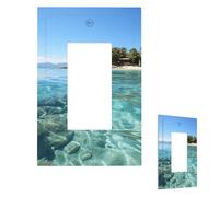 Light Switch Cover Fiji Island and Clear Sea Wall Plate 1 Gang Switch Plate Covers Decorative Outlet Cover Electrical Receptacle Faceplate for Bathroom Kitchen Decor Wall Plates 5" x 3"