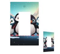 Light Switch Cover Five cute penguins Wall Plate 1 Gang Switch Plate Covers Decorative Outlet Cover Electrical Receptacle Faceplate for Bathroom Kitchen Decor Wall Plates 5" x 3"