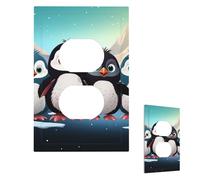 Light Switch Cover Five cute penguins Wall Plate 1 Gang Switch Plate Covers Decorative Outlet Cover Electrical Receptacle Faceplate for Bathroom Kitchen Decor Wall Plates 5" x 3"