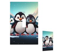 Light Switch Cover Five cute penguins Wall Plate 1 Gang Switch Plate Covers Decorative Outlet Cover Electrical Receptacle Faceplate for Bathroom Kitchen Decor Wall Plates 5" x 3"