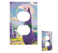Light Switch Cover Love alpaca purple Wall Plate 1 Gang Switch Plate Covers Decorative Outlet Cover Electrical Receptacle Faceplate for Bathroom Kitchen Decor Wall Plates 5" x 3"