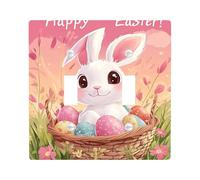 light switch cover plates easter bunny cute rabbit with colorful eggs spring holiday decoration thermoplastic wall plates double size rocker