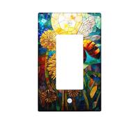 Light Switch Cover Plates/Exit Covers Colorful Bee on Dandelions Thermoplastic Wall Plates Seasonal Single Rocker Wall Decor