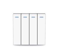 Light Switch,Light Push Button Switch 2pcs Wallpad 4 Gang Reset Switch Rocker Function Push Button Momentary Contact Bell Key for Moduler Only 52 * 52mm(White)