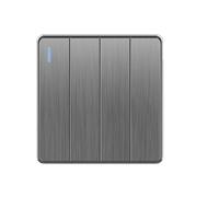 Light Switch,Light Push Button Switch Large Tilt Plate Grey 13A Electrical Switch Socket, Universal Wall(4gang2way)