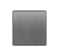 Light Switch,Light Push Button Switch Large Tilt Plate Grey 13A Electrical Switch Socket, Universal Wall(1gang2way)