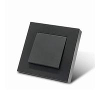 Light Switch, Light Switches 2PCS Black On/Off Spray Plastic Panel 2 Gang 1 Way Classic Wall Rocker Switch AC Flame Retardant Button Light(1 Gang 1 Way Switch)