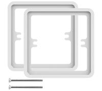 Light Switch Spacer 10mm White - 2 Pack Socket Spacer with 4cm Screws, Socket Back Box Extender, Double Socket Spacer for Light Switch Back Box, Single Socket Spacer and Double Socket Surround
