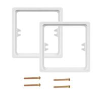 Light Switch Spacer, 2 Pack Socket Spacer, 10mm Spacers with 40mm Screws, Double Socket Spacer, Wall Plate Spacer for Light Switch Back Box, Single Socket Spacer and Double Socket Surround, White