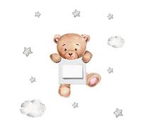 light switch sticker, teddy bear light switch sticker for living room, wall stickers electrical panel for kids room, wall sticker switch design bear cartoon