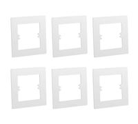 Light Switch Surround, 6Pcs White Light Switch Cover Plate for Single Switches and 1-Gang Sockets, Square Shape Faceplate Covers, Protects Walls from Finger Marks, UK Standard Size