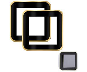 Light Switch Surround Black Gold 2PCS Acrylic Frame Wall Socket Surround Plate, Stylish Decorative Light Switch Covers Removable Socket Surround Plate for Living Room Bedroom Office