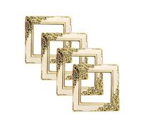 Light Switch Surround,Decorative Light Switch Cover,White Gold Switch Frame DWUENT Elegant Floral Decor for Wall Switch Plates,Self Adhesive,Easy Peel and Stick Installation,4 Pack (13.7cm x 13.7cm)