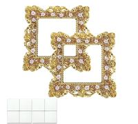Light Switch Surround, Light Switch Cover Plates, Light Switch Covers, Floral Glow-in-The-Dark Golden Switch Plate, 8.6x8.6cm Decorative Wall Switch Cover for Home, Office, Bedroom