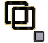 Light Switch Surround White Gold 2PCS Acrylic Frame Wall Socket Surround Plate, Stylish Decorative Light Switch Covers Removable Socket Surround Plate for Living Room Bedroom Office (Black)