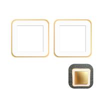 Light Switch Surround White Gold 2PCS Acrylic Frame Wall Socket Surround Plate, Stylish Decorative Light Switch Covers Removable Socket Surround Plate for Living Room Bedroom Office