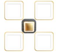 Light Switch Surround White Gold 4PCS Acrylic Frame Wall Socket Surround Plate, Stylish Decorative Light Switch Covers Removable Socket Surround Plate for Living Room Bedroom Office (White)