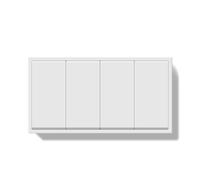 Light Switch Wall Panel On/Off 1/2Gang Single Wall Switch Double Light Triple Large Button 1Way Plastic Frames 10A(2G 2G White)
