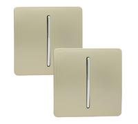 Light Switches 1 Gang 2 Way Screwless Decorative Modern Trendi Switch (2 Pack)