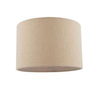 Light Taupe Oatmeal Linen Fabric Drum Lamp Shade with Cotton Lining Happy Homewares Light Beige 12 inches