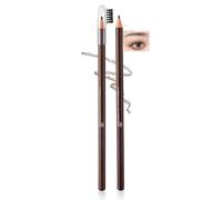 Light Tea Eyebrow Pencil with Ultra-Fine Tip for Natural Hair-Like Strokes and Built-In Spoolie Brush - Waterproof Sweatproof Smudge-Proof Formula for Daily Use and Travel, Suitable for All Skin