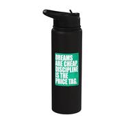 Light Teal Aqua Color Discipline is The Price Tag Aqua Stainless Steel Insulated Water Bottle