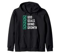 Light Teal Aqua Color Goals Grind Growth Light Teal Aqua Zip Hoodie