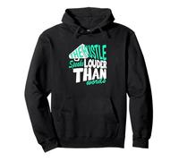 Light Teal Aqua Color Hustle Speaks Louder Light Teal Aqua Pullover Hoodie