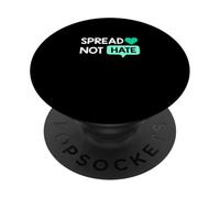 Light Teal Aqua Color Love Not Hate Teal Aqua Graphic PopSockets Adhesive PopGrip