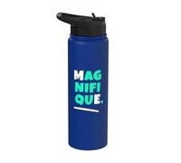 Light Teal Aqua Color Magnifique ME Light Teal Aqua Graphic Stainless Steel Insulated Water Bottle