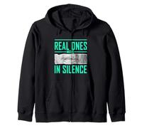 Light Teal Aqua Color Real Ones Move In Silence Aqua Graphic Zip Hoodie