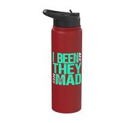 Light Teal Aqua Color They Mad I Been Me Light Teal Aqua Stainless Steel Insulated Water Bottle