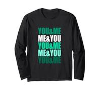 Light Teal Aqua Color You&Me&You&Me Teal Aqua Graphic Long Sleeve T-Shirt