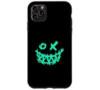 Light Teal Aqua Grunge Face Big Grin Light Teal Aqua Graphic Case for iPhone 11 Pro Max