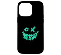 Light Teal Aqua Grunge Face Big Grin Light Teal Aqua Graphic Case for iPhone 14 Pro Max