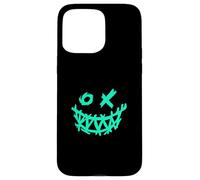 Light Teal Aqua Grunge Face Big Grin Light Teal Aqua Graphic Case for iPhone 15 Pro Max