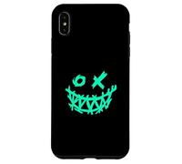 Light Teal Aqua Grunge Face Big Grin Light Teal Aqua Graphic Case for iPhone XS Max