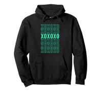 Light Teal Aqua Hugs N Kisses Light Teal Aqua Graphic Pullover Hoodie