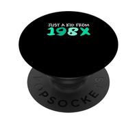 Light Teal Aqua Just A Kid From 198X Light Teal Aqua Graphic PopSockets Adhesive PopGrip