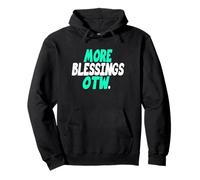 Light Teal Aqua More Blessings Coming Y'all Aqua Graphic Pullover Hoodie