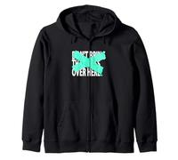 Light Teal Aqua Not Over Here Light Teal Aqua Graphic Zip Hoodie