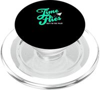 Light Teal Aqua Pilot Of My Own Time Light Teal Aqua PopSockets PopGrip for MagSafe