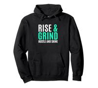 Light Teal Aqua Rise, Grind, Hustle, Shine Light Teal Aqua Pullover Hoodie